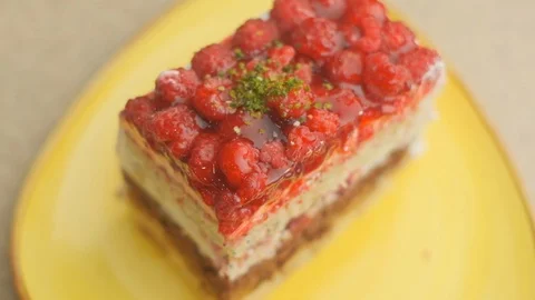 Sweet dessert close-up slow motion Stock Footage 120975264