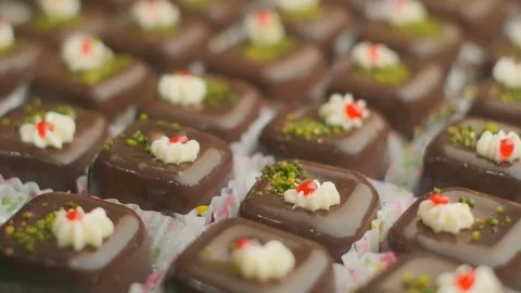 Sweet dessert close-up slow motion Stock Footage 120975384