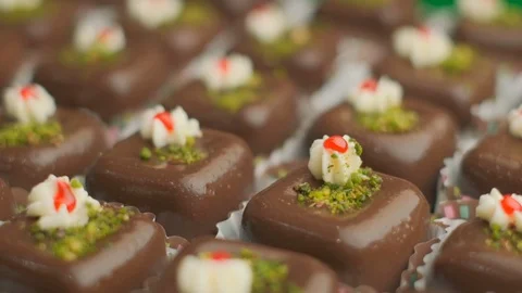 Sweet dessert close-up slow motion Stock Footage 120975412