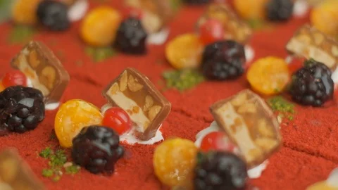Sweet dessert close-up slow motion Stock Footage 120975544