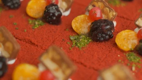 Sweet dessert close-up slow motion Stock Footage 120975567