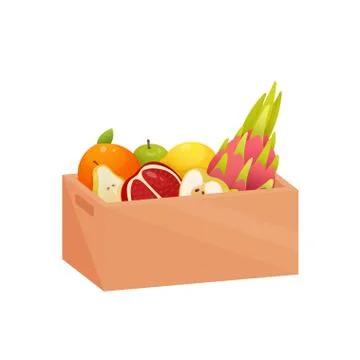 Sweet dessert in deep rectangular box isolated on white background Stock Illustration