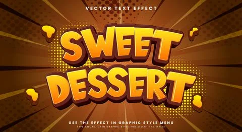 Sweet Dessert editable text effect Template Stock Illustration