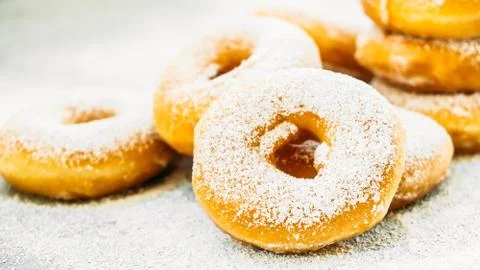 Sweet dessert with many donut Stock Photos