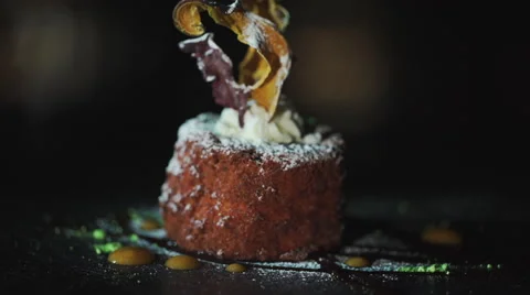 Sweet dessert rotating on a board Stock Footage 63447287
