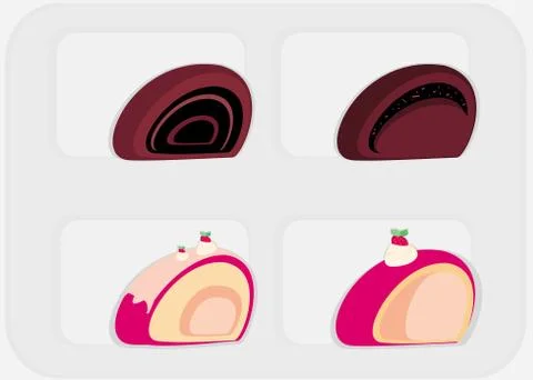 Sweet dessert set Stock Illustration