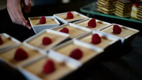 Sweet desserts to eat at the party or conference Stock Footage 71122753