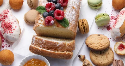 Sweet desserts table Stock Footage 235968508