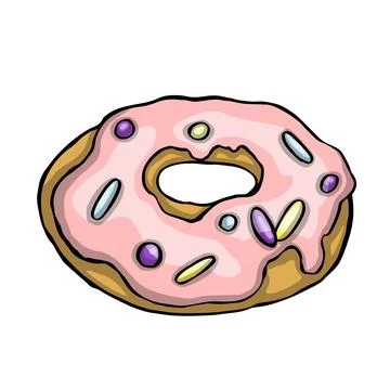 Sweet donut isolated on white background. vector Stock Illustration