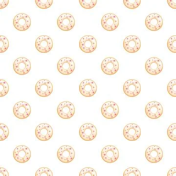 Sweet donut pattern with pink heart sprinkles イラスト素材