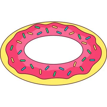 Sweet donut pool float inflatable ring vector isolated element Stock Illustration