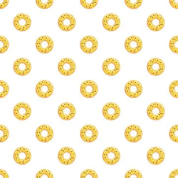 Sweet donut with sprinkles seamless pattern background Stock Illustration