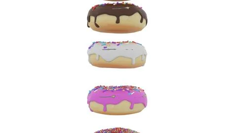 Sweet donuts fall from plate Stock Illustration