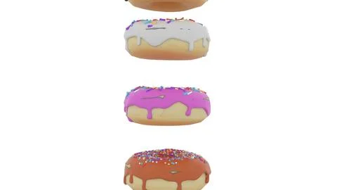 Sweet donuts fall from plate Stock Illustration