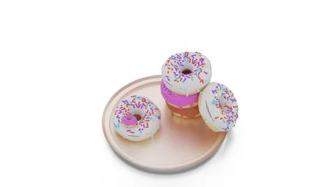 Sweet donuts fall from plate Stock Illustration