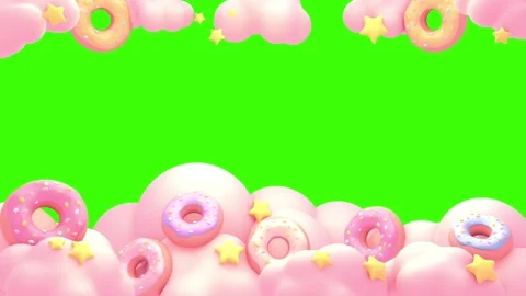 Sweet donuts frame on green screen Stock Footage 246195888