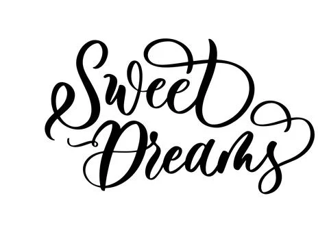 Sweet dreams - elegant calligraphic vector inscription. Unique hand lettering Illustrazione stock