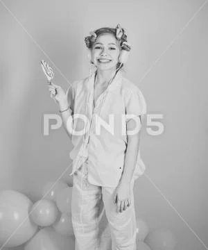 Sweet dreams of little girl. Stock Photos