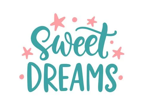 Sweet dreams. Vector hand written lettering quote Illustrazione stock