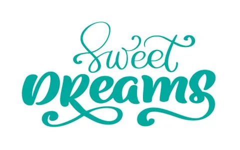 Sweet dreams Vector text hand written lettering quote. Modern calligraphy phrase 스톡 일러스트