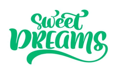 Sweet dreams Vector text hand written lettering quote. Modern calligraphy phrase 스톡 일러스트