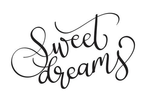 Sweet dreams vector text on white background. Calligraphy lettering illustration Stock Illustration