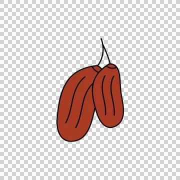 Sweet Dried Dates Fruit Vector Illustration for Ramadan and Healthy Diet Stock Illustration