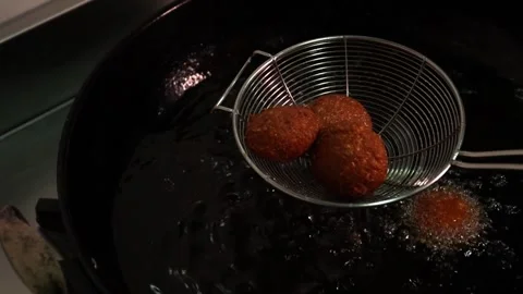 Sweet Dumplings Being Fried Video stock 319207676