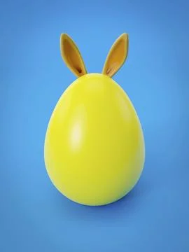 Sweet Easter decoration bunny with egg 3D illustration Illustrazione stock