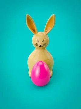 Sweet Easter decoration bunny with egg sweet Easter decoration bunny with ... Stock Photos