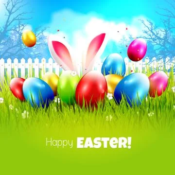 Sweet Easter greeting card Stock Illustration