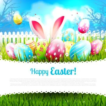 Sweet Easter greeting card Stock Illustration