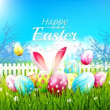 Sweet Easter greeting card Stock Illustration