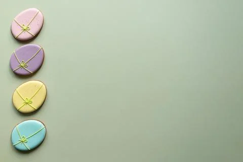 Sweet for easter table on background top view copy space Stock Photos