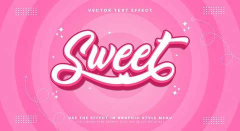 Sweet editable text effect Template Illustrazione stock