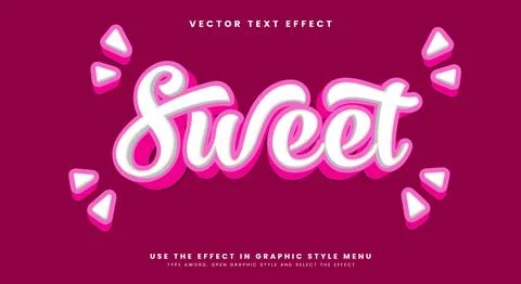 Sweet editable text effect Template Stock Illustration