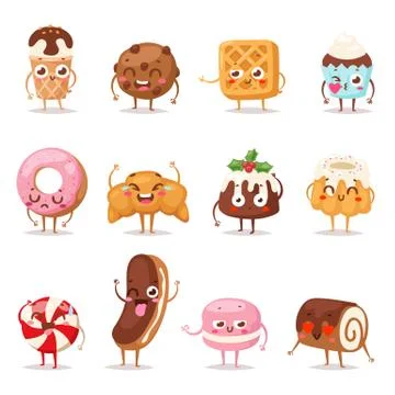Sweet emotion vector set Stock Illustration