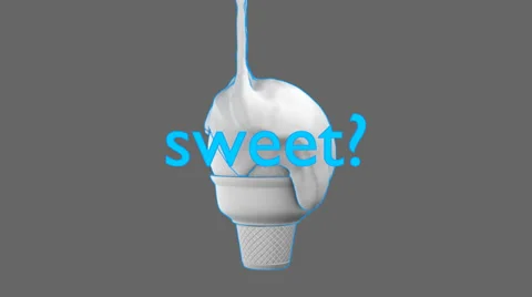 Sweet? Flat  Sweet-less Ice Cream CG (HD) Video stock 37555175