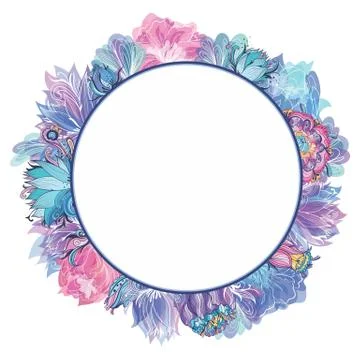 Sweet Floral Frame Vector Stock Illustration