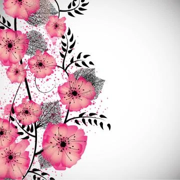 Sweet flowers background Stock Illustration