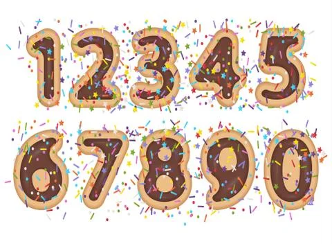 Sweet font numeral Illustrazione stock