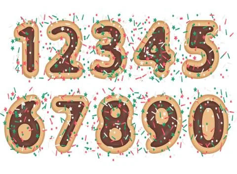 Sweet font numeral Illustrazione stock