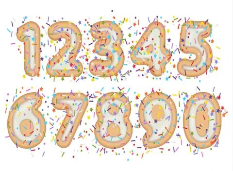Sweet font numeral 스톡 일러스트