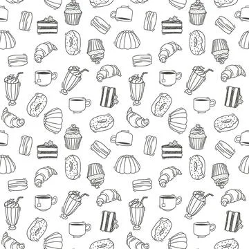 Sweet food background Seamless pattern Stock-Illustration