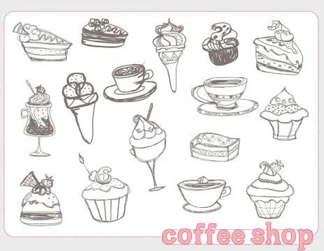 Sweet food design elements Stockillustratie