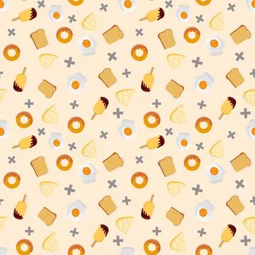 Sweet Food samless pattern on isolated background Stock Illustration