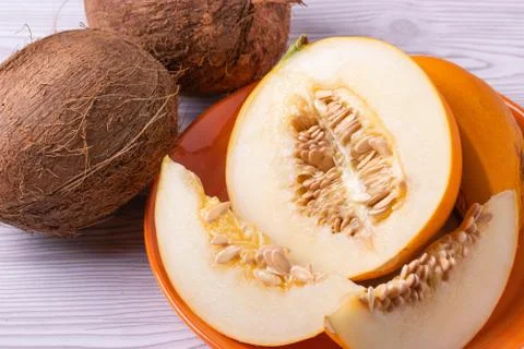 Sweet fresh melon Stock Photos