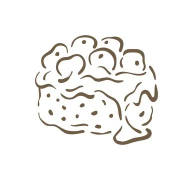 A Sweet Fruit Bun Or A Scone With Berries On Top Vector Illustration Art Stock Illustration