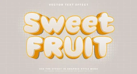 Sweet Fruit editable text effect Template Stock Illustration