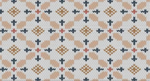 Sweet geometric knitted pattern, Festive Sweater Design. Seamless Knitted P.. Stock Illustration